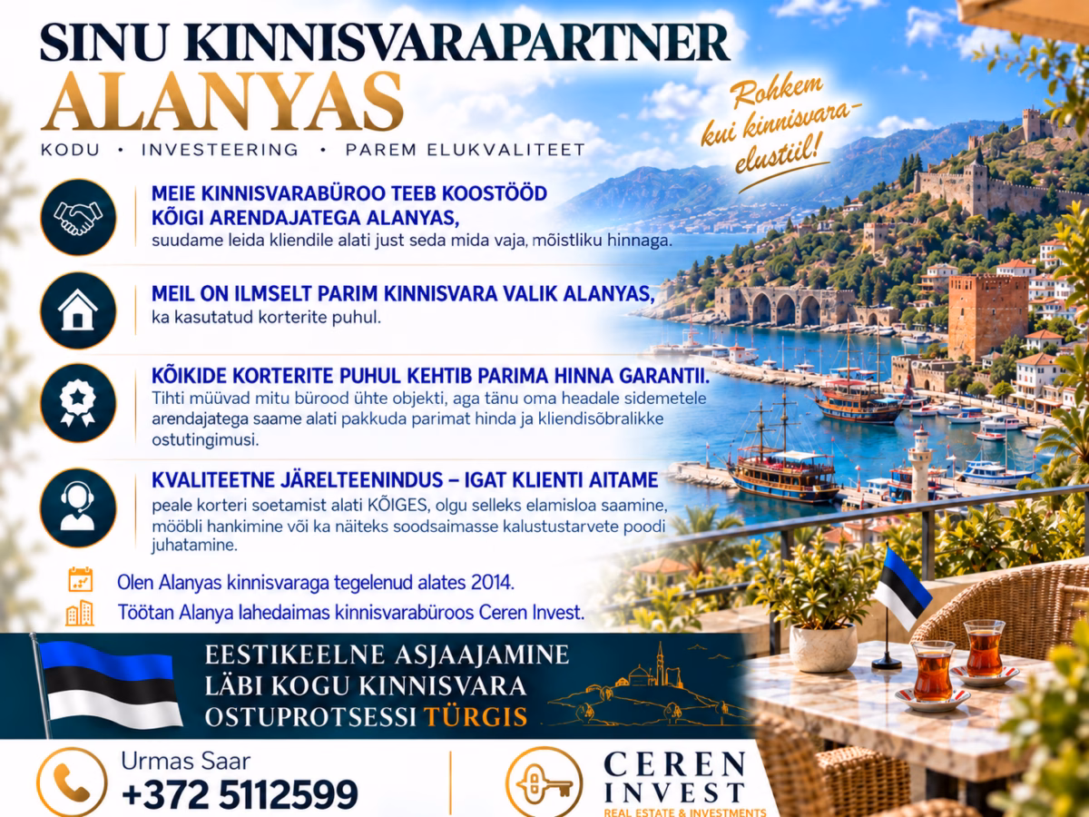Kinnisvara Türgis, Alanyas Korter
